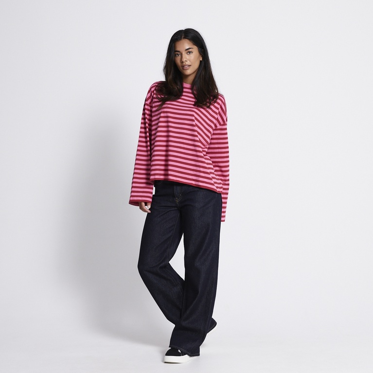 Striped longsleeve-tee "Ammie" Pink